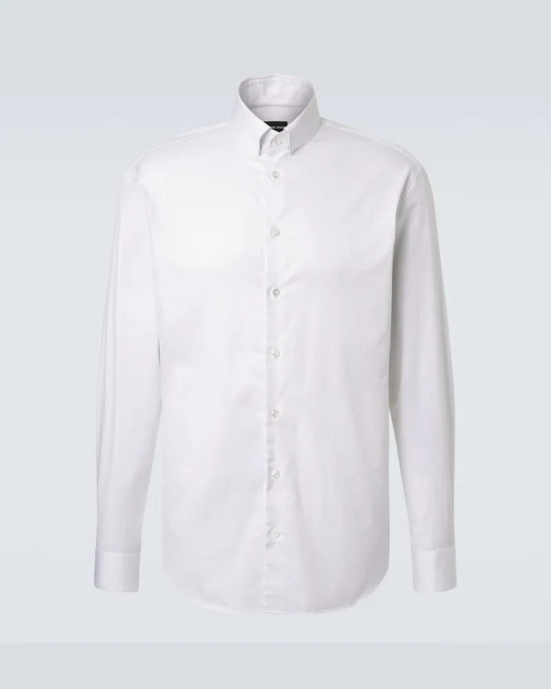 Giorgio Armani Camicia Archivio in cotone a righe Bianco