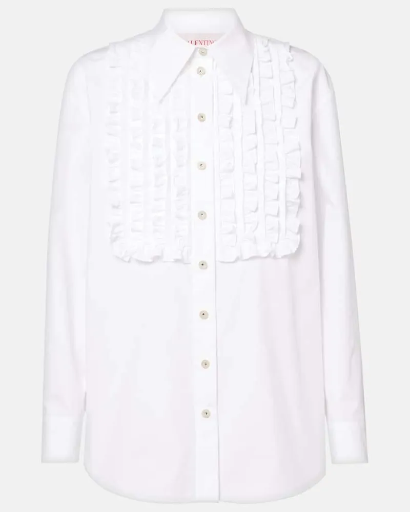 Valentino Garavani Camicia in popeline di cotone Bianco