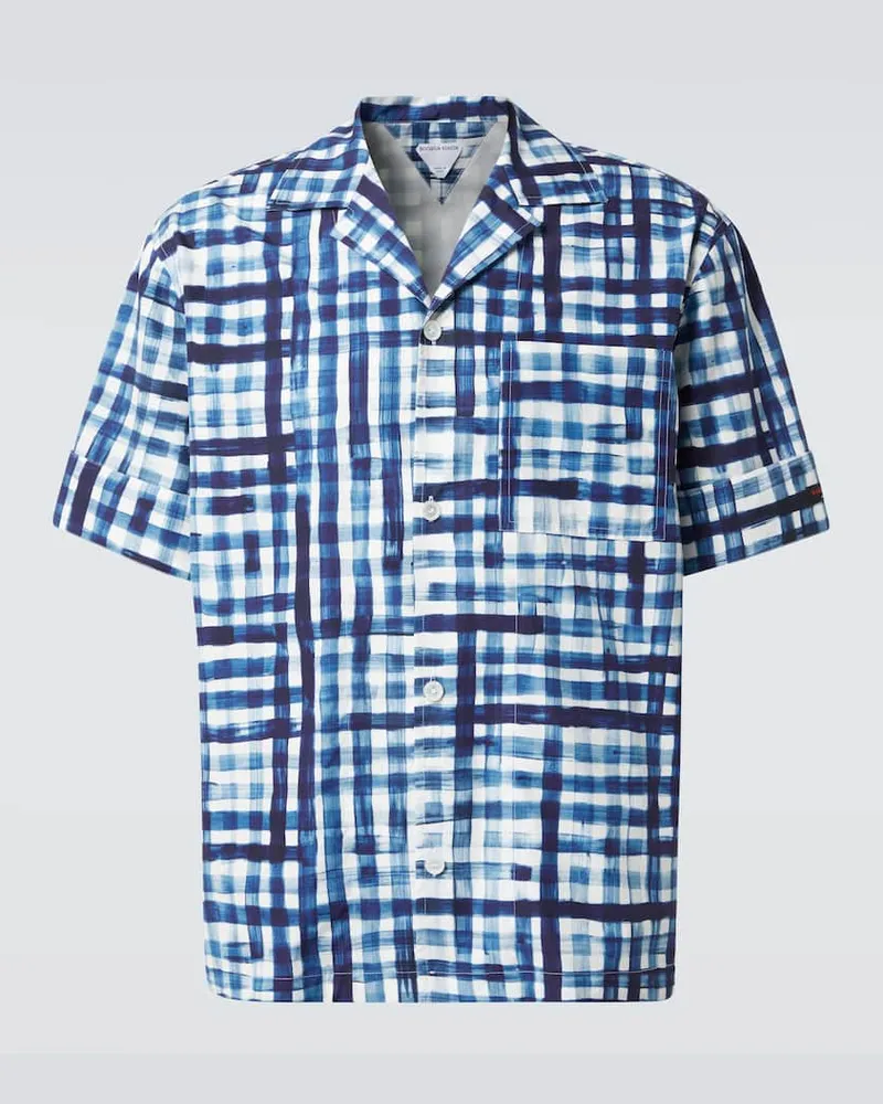 Bottega Veneta Camicia bowling in cotone a quadretti Bianco