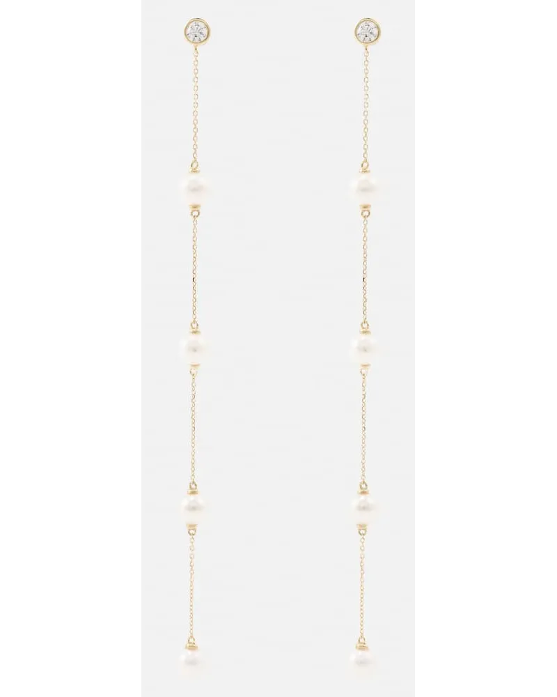 MATEO Orecchini in oro 14kt con diamanti e perle Oro