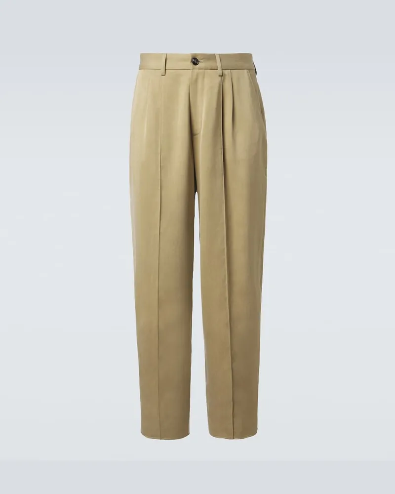 Giorgio Armani Pantaloni a gamba larga plissé Beige