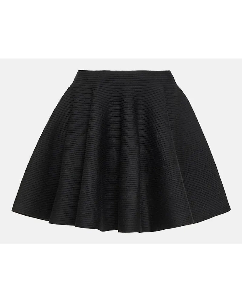 Alaïa AlaÃ¯a Minigonna in misto lana a coste Nero