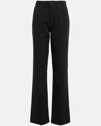 The Row Pantaloni Carlon in cotone e lino Nero