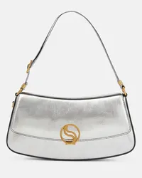 Stella McCartney Borsa a spalla S-Wave metallizzata Argento