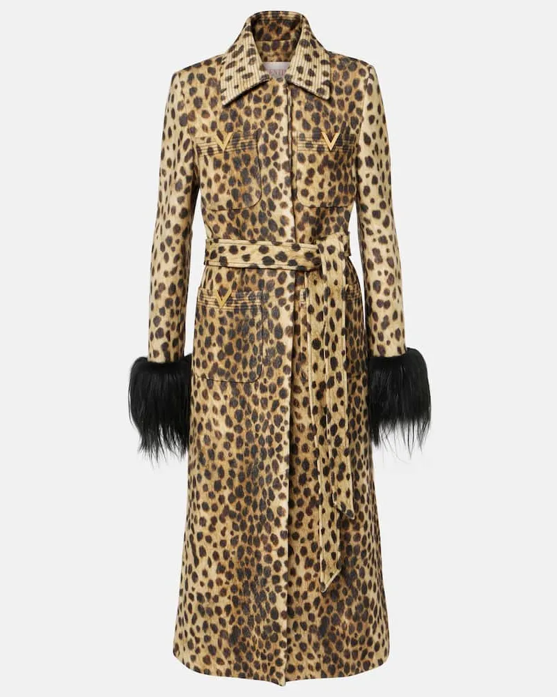 Valentino Garavani Cappotto Jaguar Spots VGold in lana Marrone