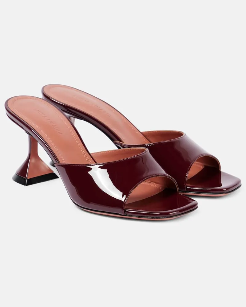 Amina Muaddi Mules Lupita 70 in vernice Borgogna