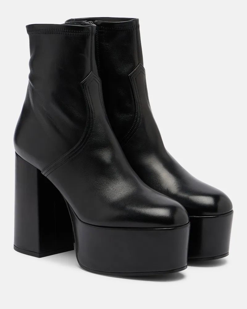 Valentino Garavani Stivaletti Fawcette in pelle con plateau Nero