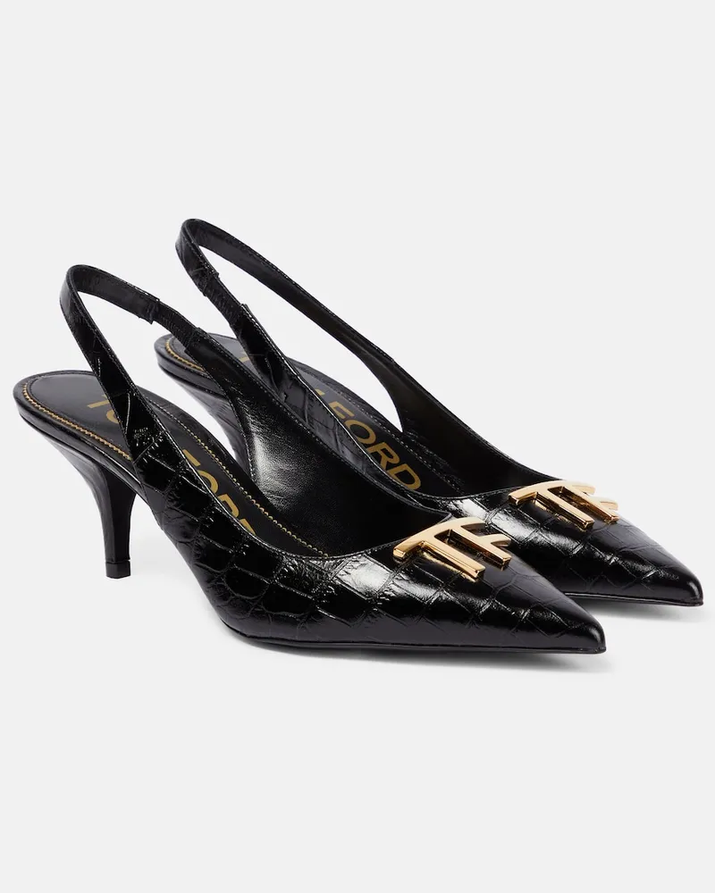 Tom Ford Pumps slingback TF in pelle stampata Nero