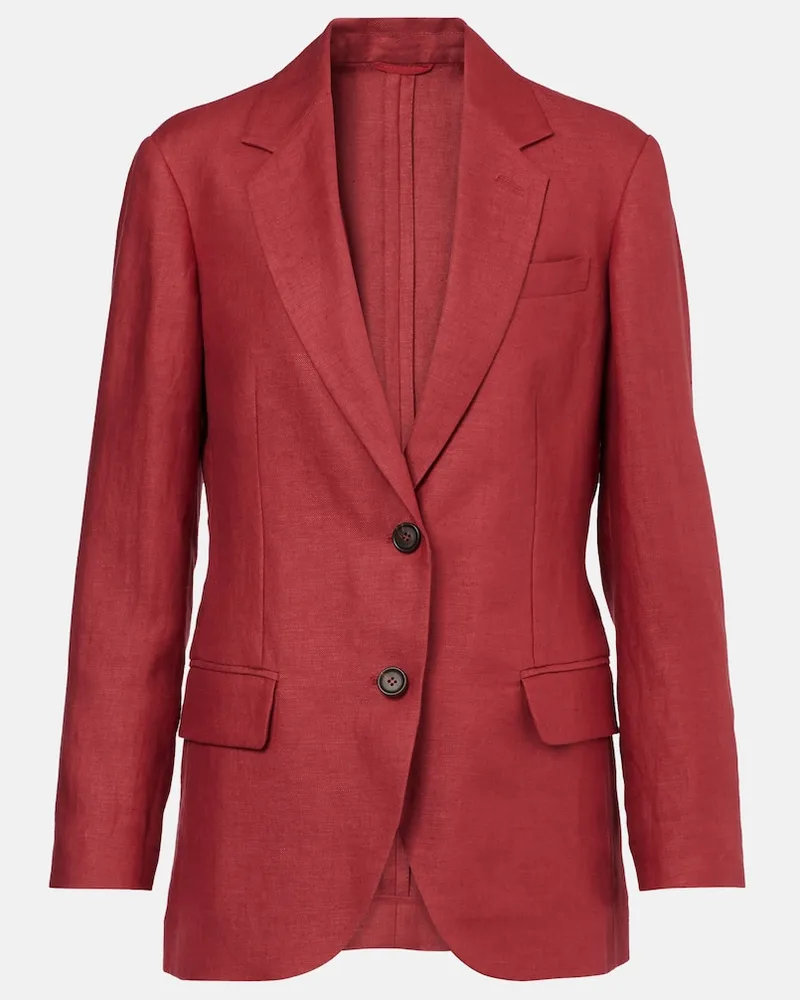 Brunello Cucinelli Blazer Hemp in canapa e lino Rosso