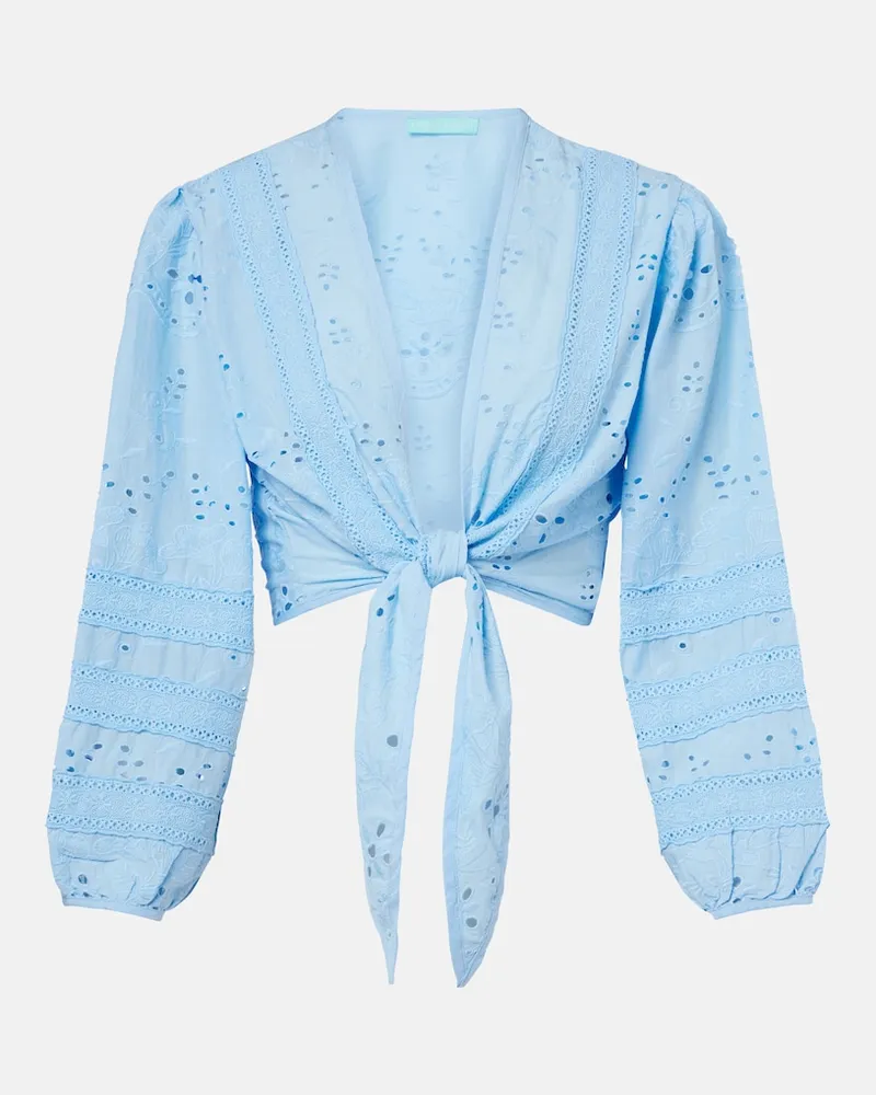 Melissa Odabash Top Pia in cotone sangallo Blu