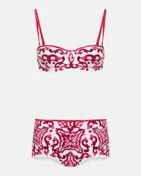 Dolce & Gabbana Bikini con stampa Majolica Rosa