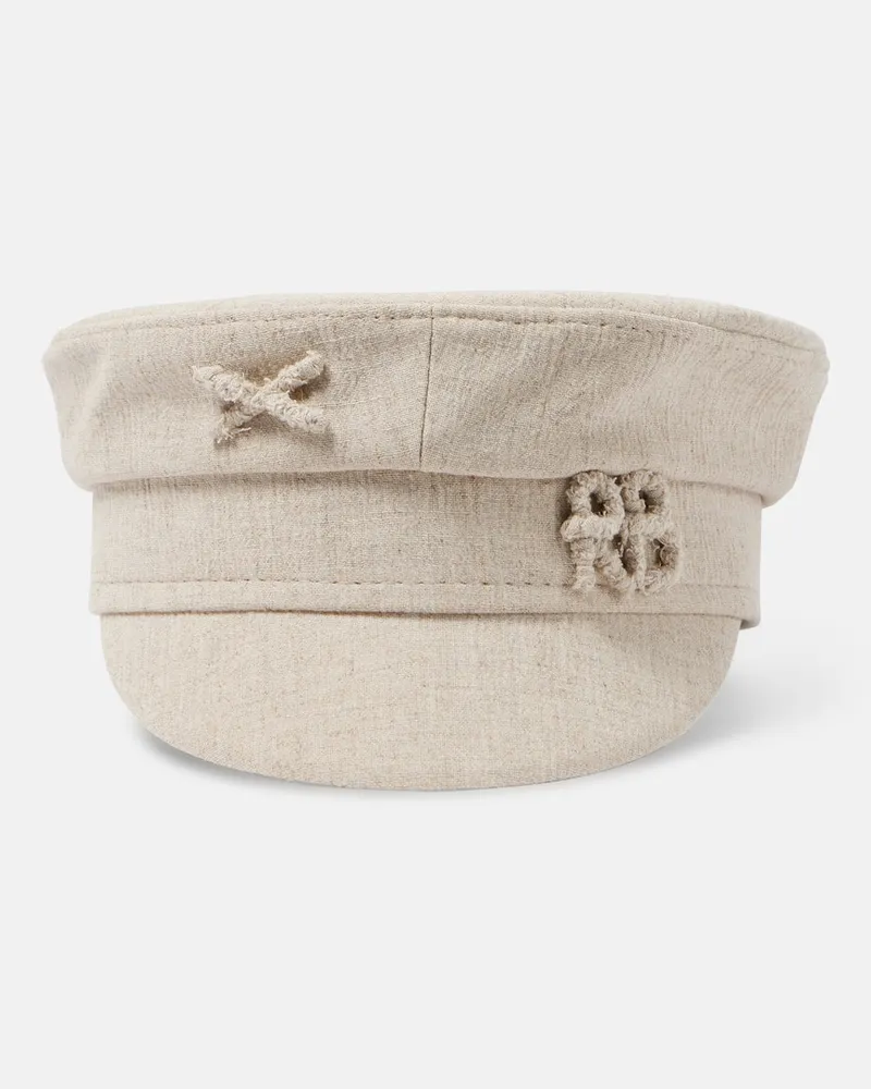 RUSLAN BAGINSKIY Cappello newsboy in misto lino Beige
