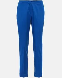 Etro Pantaloni slim in misto cotone a vita alta Blu