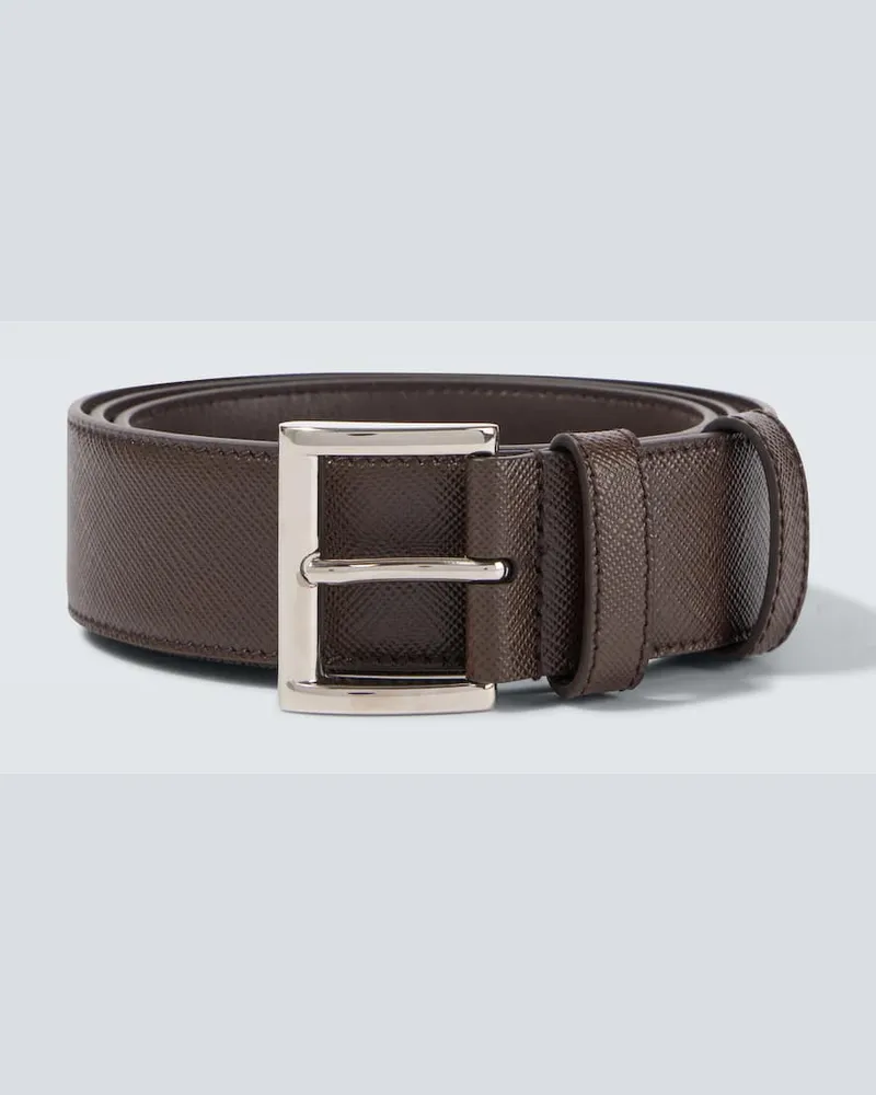 Prada Cintura in pelle saffiano Marrone