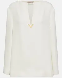 Valentino Garavani Blusa Cady Couture in seta Bianco