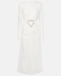 ROTATE Birger Christensen Bridal - Abito midi con cut-out e paillettes Bianco