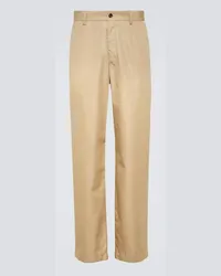 Dolce & Gabbana Pantaloni chino in cotone e seta Beige