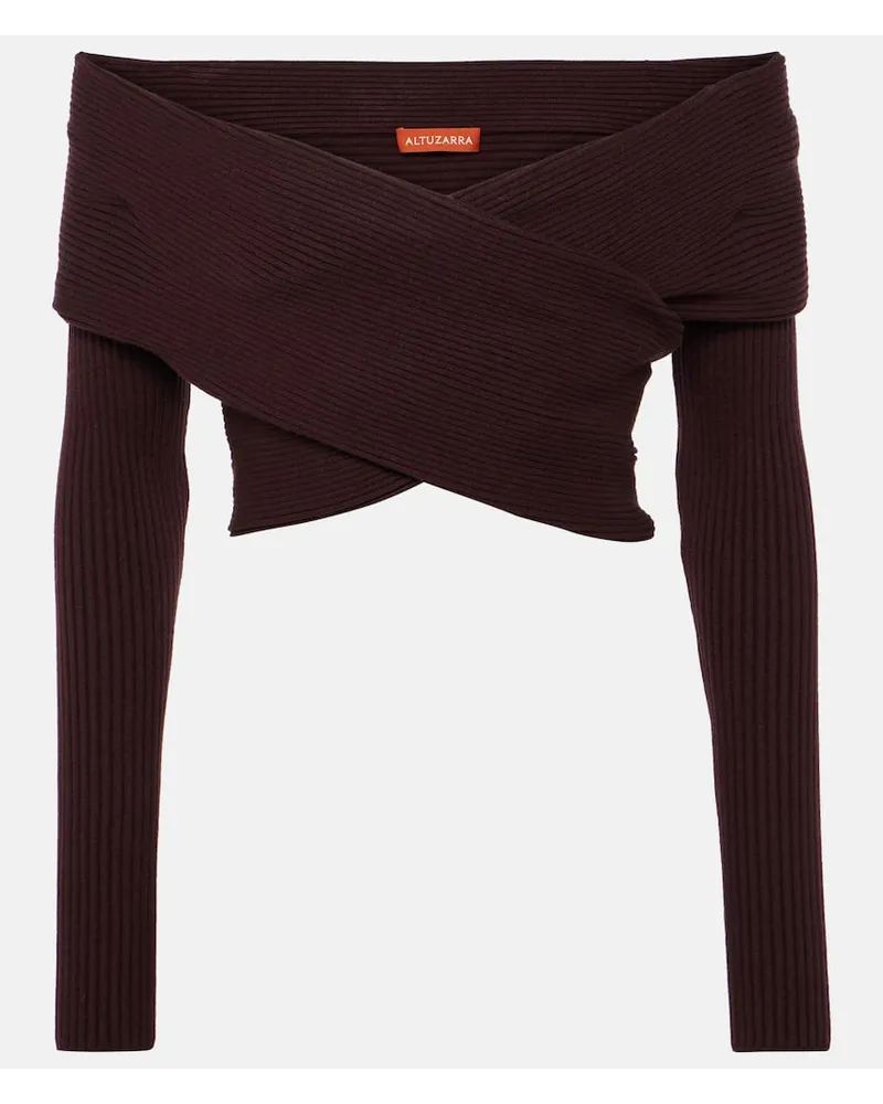 Altuzarra Top Virginie con scollo bardot Borgogna