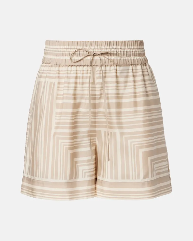 Joseph Shorts Laven in seta a quadri Bianco