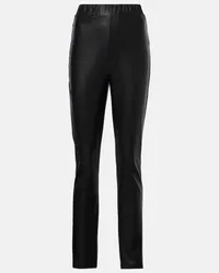 Max Mara Pantaloni slim Rodano in similpelle Nero