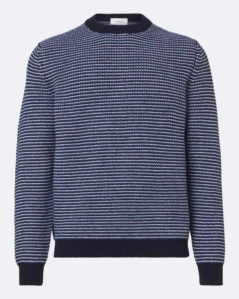 LARDINI Pullover in lana e cashmere a righe Blu