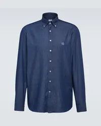 Etro Camicia di jeans con logo Blu