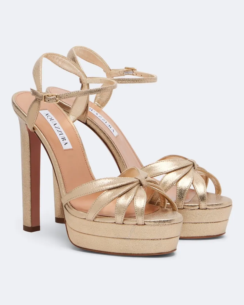 Aquazzura Sandali Soulmate in pelle metallizzata Oro
