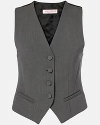 Valentino Garavani Gilet in gabardine di lana Grigio