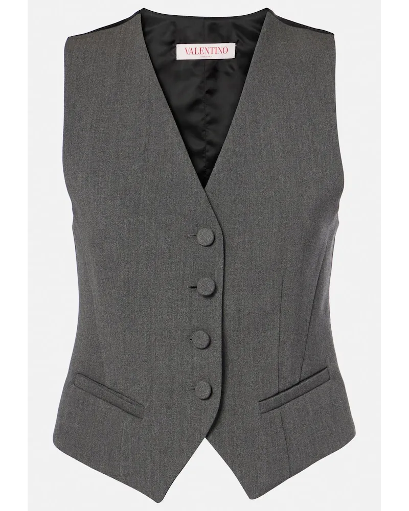 Valentino Garavani Gilet in gabardine di lana Grigio