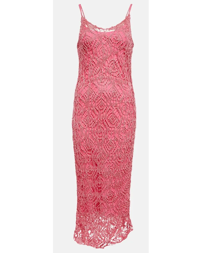 Tom Ford Abito lungo in maglia crochet Rosa