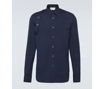 Alexander McQueen Camicia Harness in popeline di cotone Blu