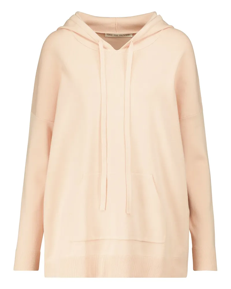 Live The Process Felpa oversize con cappuccio Rosa