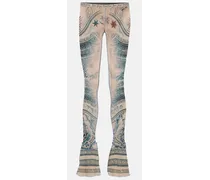 Leggings flared in jersey con stampa