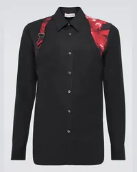 Alexander McQueen Camicia Harness in popeline di cotone Nero