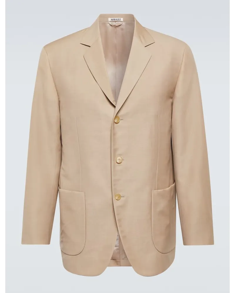 AURALEE Blazer in lana e mohair Beige