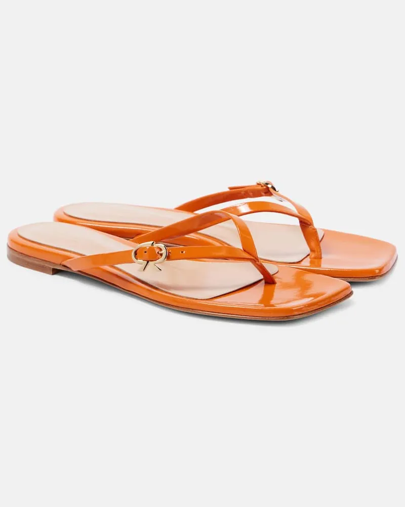 Gianvito Rossi Sandali infradito Ribbon in vernice Giallo