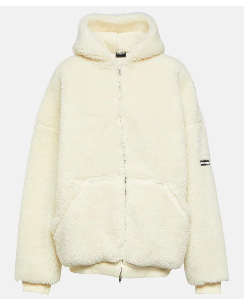 Balenciaga Felpa Outwear in shearling sintetico Bianco