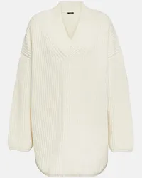 Joseph Pullover in maglia a coste di lana Bianco