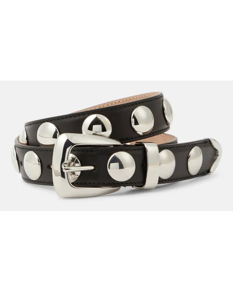KHAITE Cintura The Benny in pelle con borchie Nero