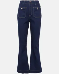 Veronica Beard Jeans flared cropped Carson Blu