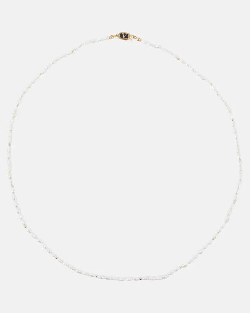 Valentino Garavani Collana con perle bijoux Bianco