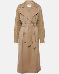 Max Mara Trench Cicladi in gabardine di cotone e lana Marrone