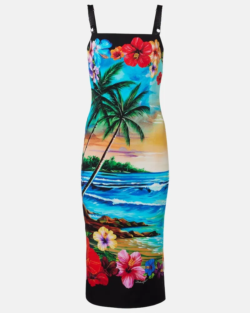 Dolce & Gabbana Abito midi con stampa Multicolore