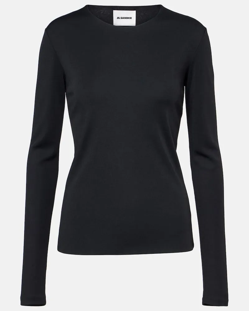 Jil Sander Top in jersey Nero