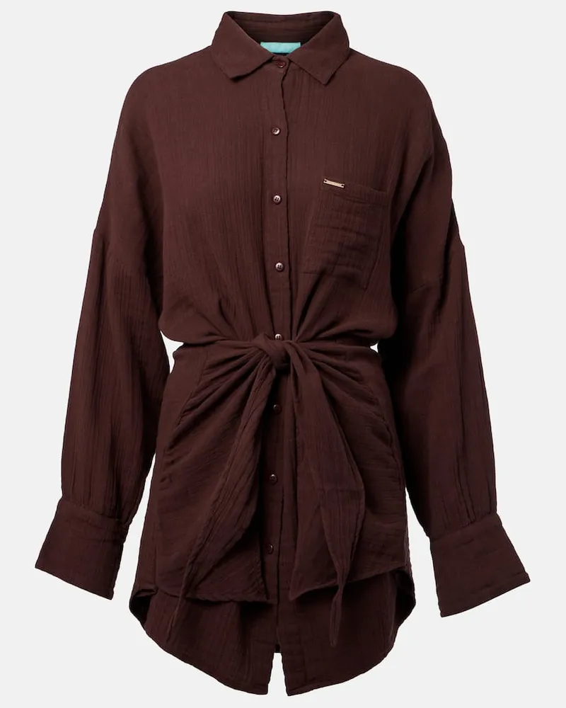 Melissa Odabash Abito chemisier Sara in cotone Marrone