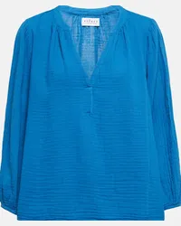 Velvet Blusa Maggie in garza di cotone Blu