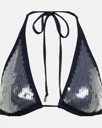 Jean Paul Gaultier Top bikini con paillettes Blu