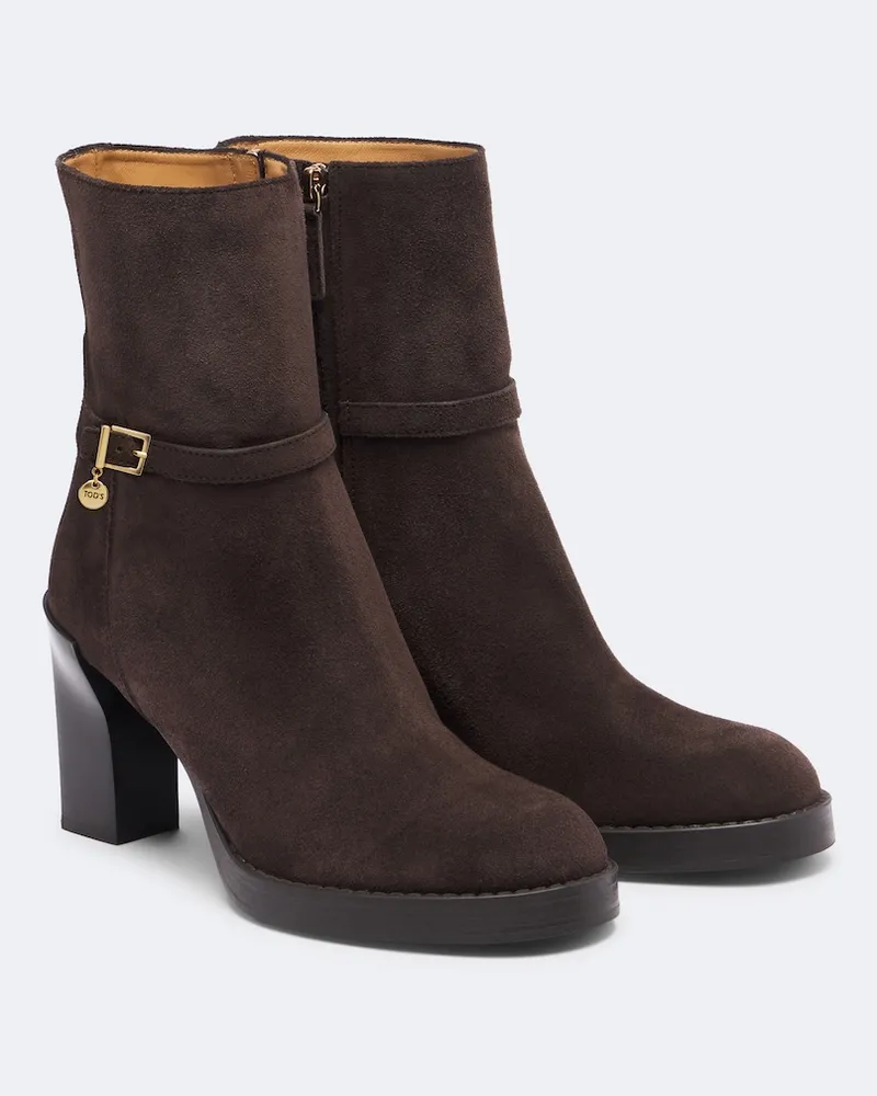 TOD'S Stivaletti in suede Marrone