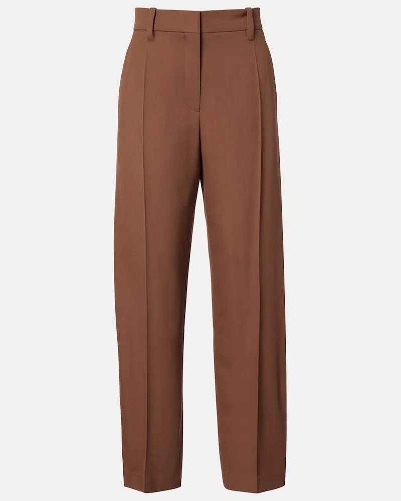 Brunello Cucinelli Pantaloni da abito in misto lana Marrone