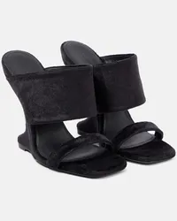 Rick Owens Sandali Cantilever in suede Nero